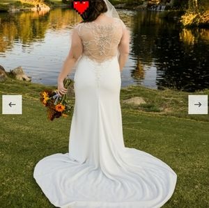 Strut Bridal crepe fit and flare wedding gown